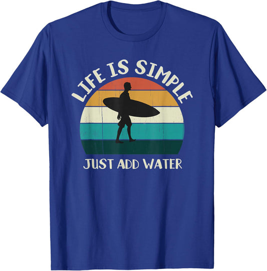 Retro Just Add Water: Sunset Surfer, Vintage Surfing T-Shirt - T-Shirt | Royal