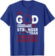 Faith My God Is Stronger Than Throat Cancer Awareness Ribbon T-Shirt - T-Shirt | Royal