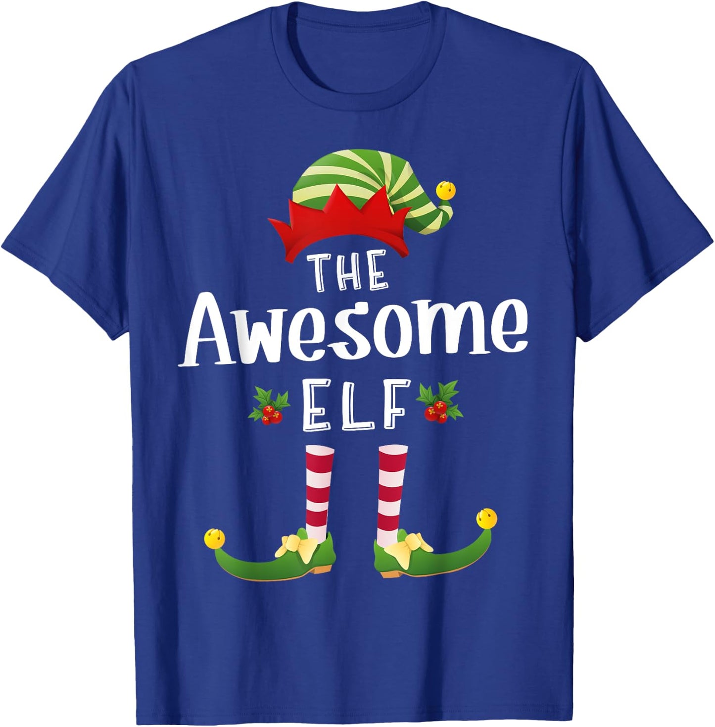 Awesome Christmas Elf Matching Pajama X-Mas Party T-Shirt - T-Shirt | Royal