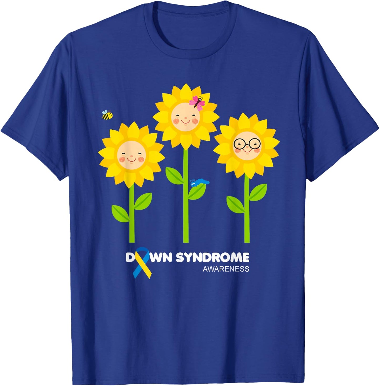 Sunflowers World Down Syndrome Awareness Day, Down Syndrome T-Shirt - T-Shirt | Royal