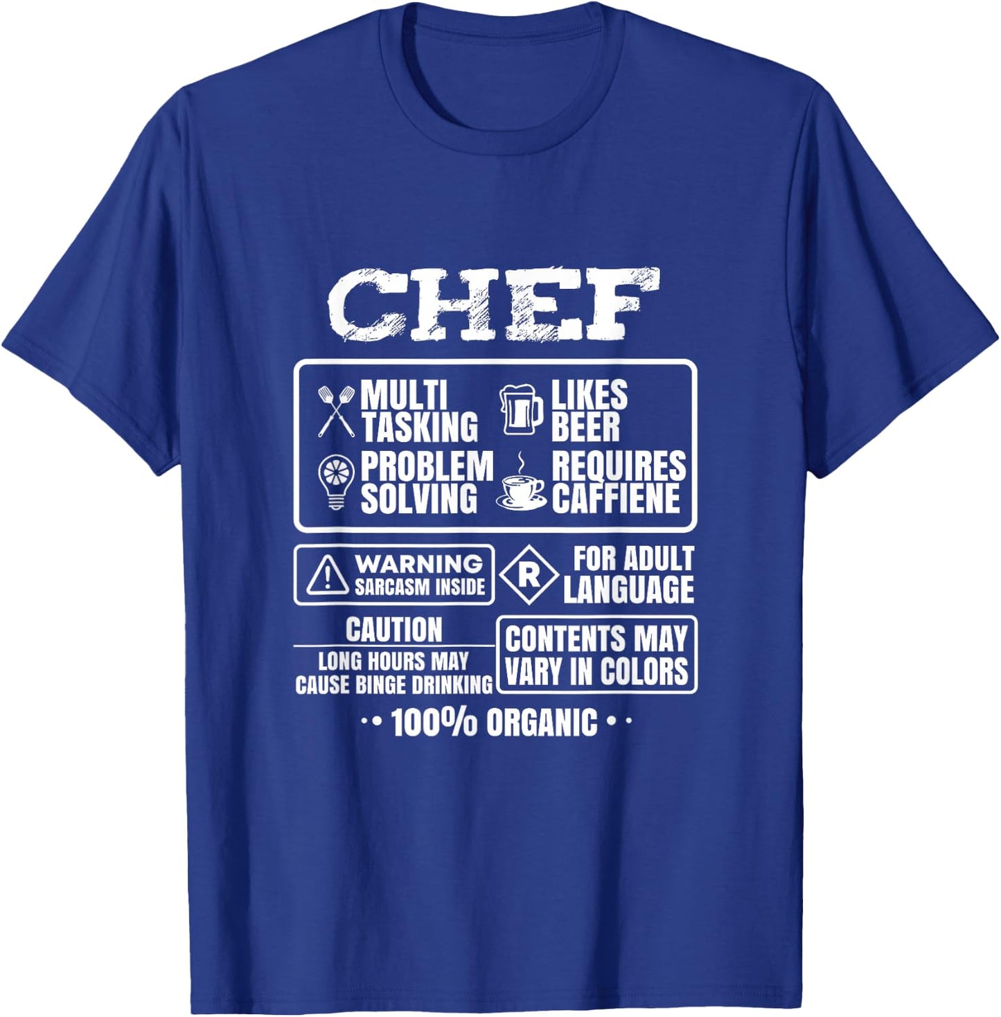 Funny Chef Cooking Gift Kitchen Women Men Food T-Shirt - T-Shirt | Royal