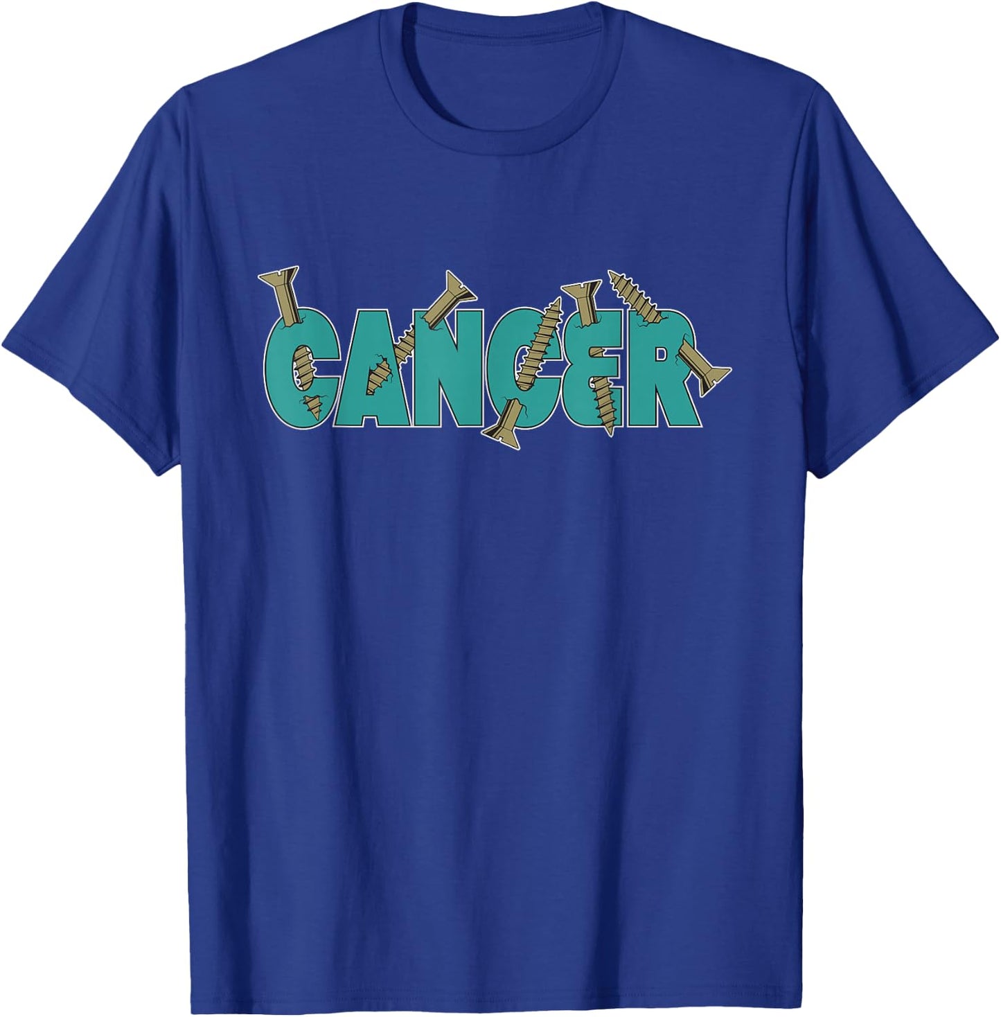 Funny Survivor Screw Cancer Live A Happy Life T-Shirt - T-Shirt | Royal