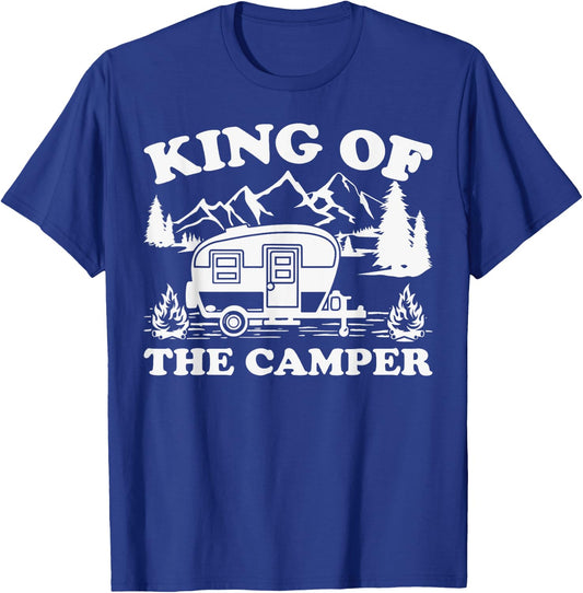 Camping Lover Camper Van King Of The Camper T-Shirt - T-Shirt | Royal