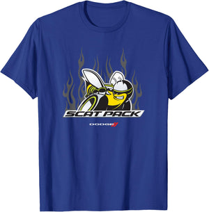 Dodge Scat Pack Flames T-Shirt - T-Shirt | Royal