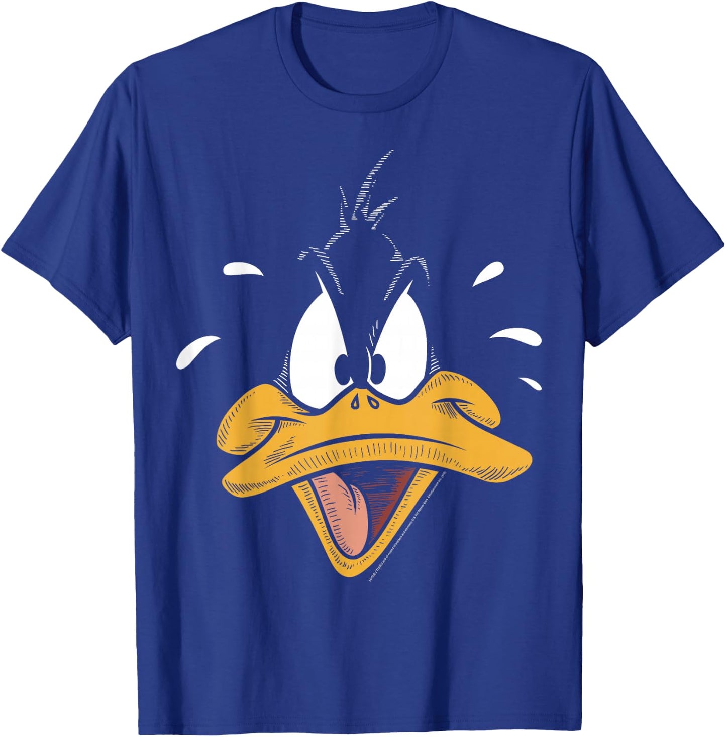 Looney Tunes Daffy Duck Sketched Big Face T-Shirt - T-Shirt | Royal
