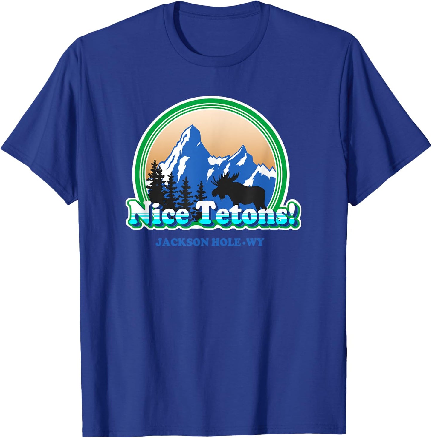 Tetons retro vintage Jackson Hole Wyoming Funny T-Shirt - T-Shirt | Royal