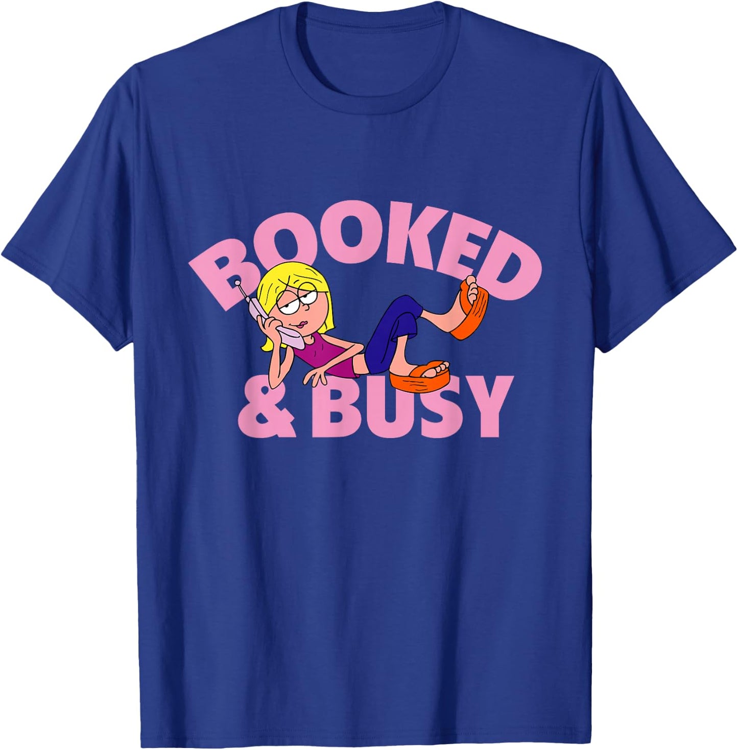 Disney Channel Lizzie McGuire Animated Lizzie Booked & Busy T-Shirt - T-Shirt | Royal