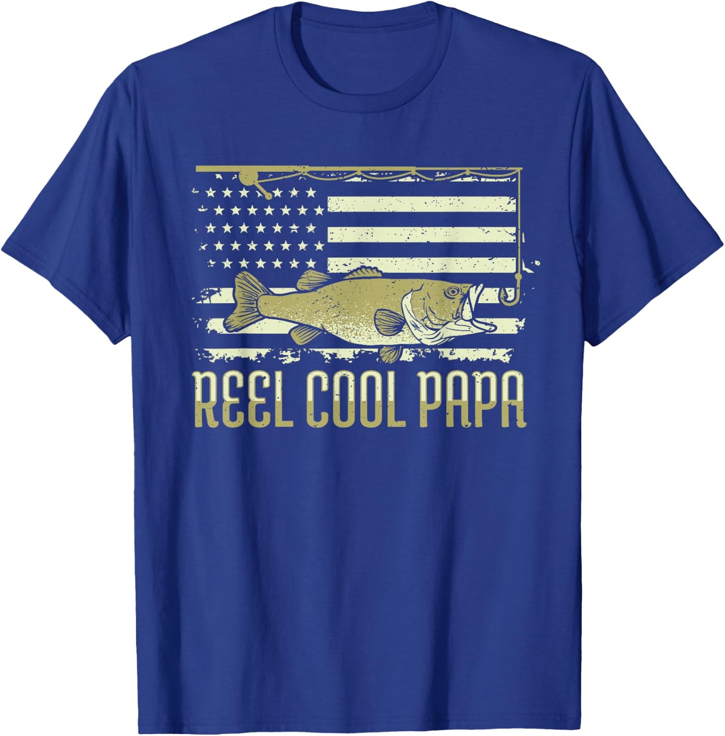 Fishing Gift Dads: Reel Cool Papa T-Shirt - T-Shirt | Royal