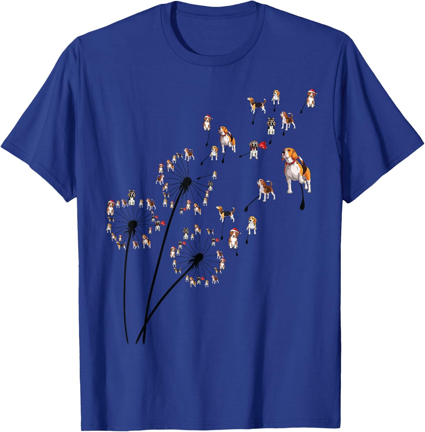 Beagle Flower Fly Dandelion for dad and mom and kids funny T-Shirt - T-Shirt | Royal