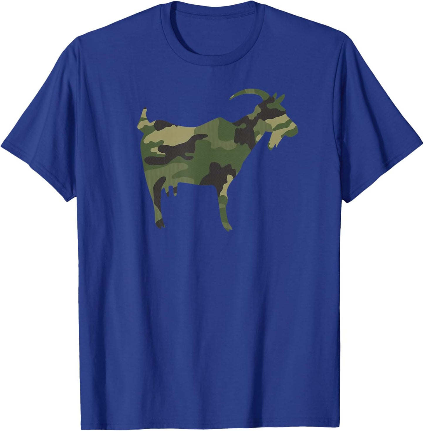 Camo Goat Funny Camouflage Pattern Army Colours Farm T-Shirt - T-Shirt | Royal