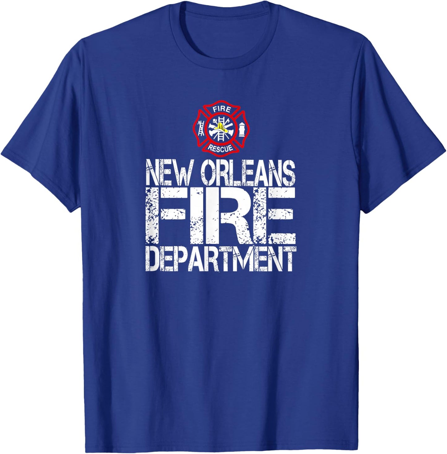 New Orleans Fire Dept with Florian Cross Family Kids Adults T-Shirt - T-Shirt | Royal