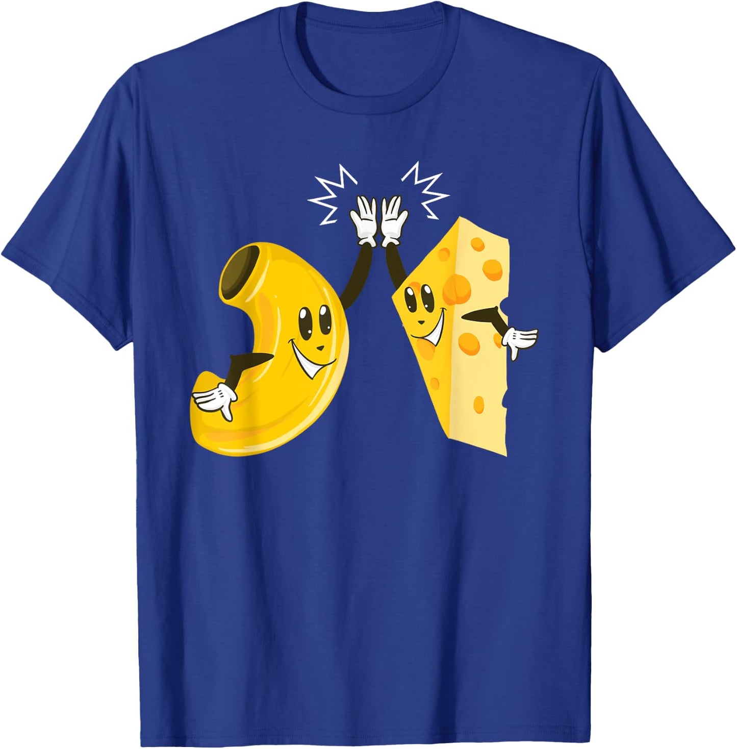 Funny Macaroni And Cheese High 5 | Cool Pasta Lover Mac Gift T-Shirt - T-Shirt | Royal