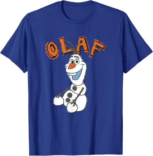 Disney Frozen Vintage Olaf Portrait Orange Sketch Logo T-Shirt - T-Shirt | Royal