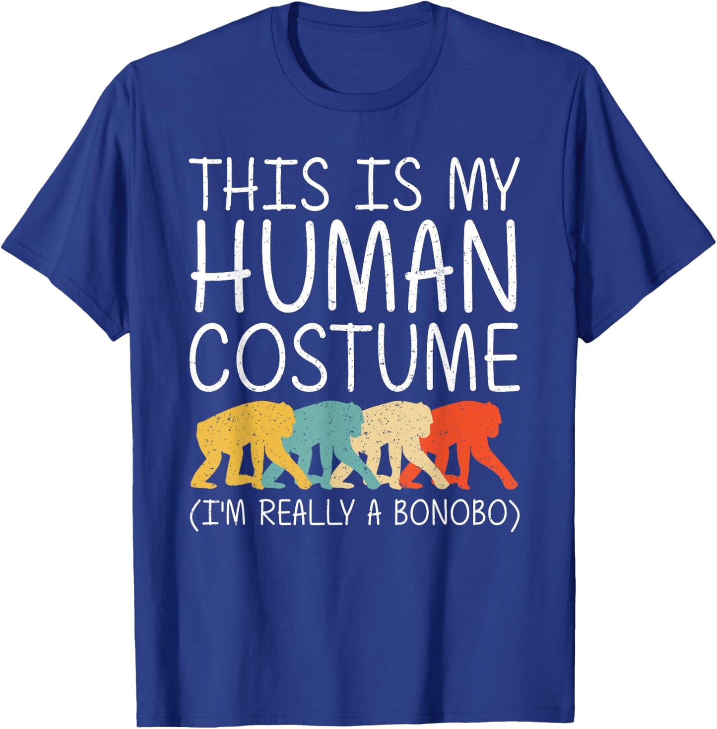 Bonobo Halloween Human Costume Chimpanzee Ape Easy DIY Gift T-Shirt - T-Shirt | Royal