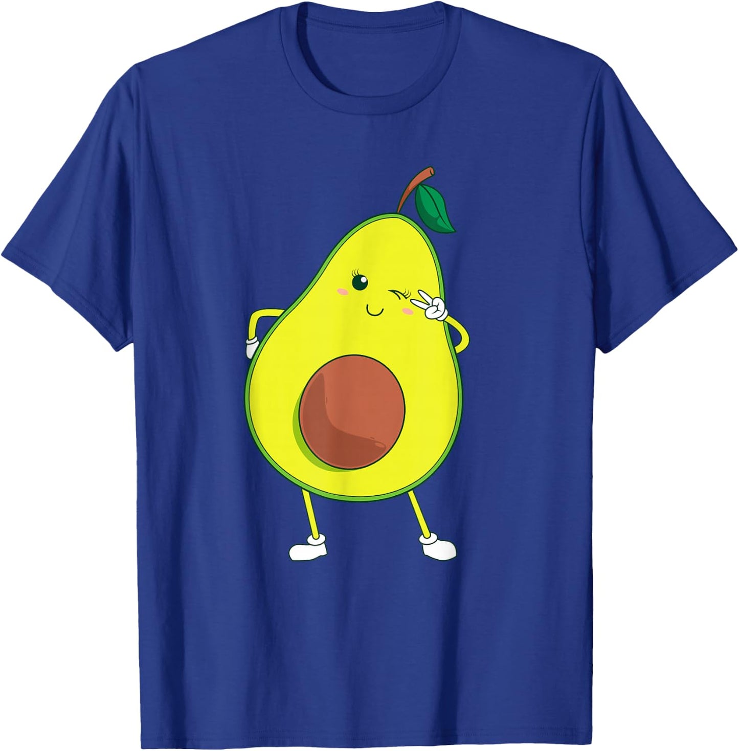 Cute Avocado Art For Kids Men Women Funny Winking Fruit T-Shirt - T-Shirt | Royal