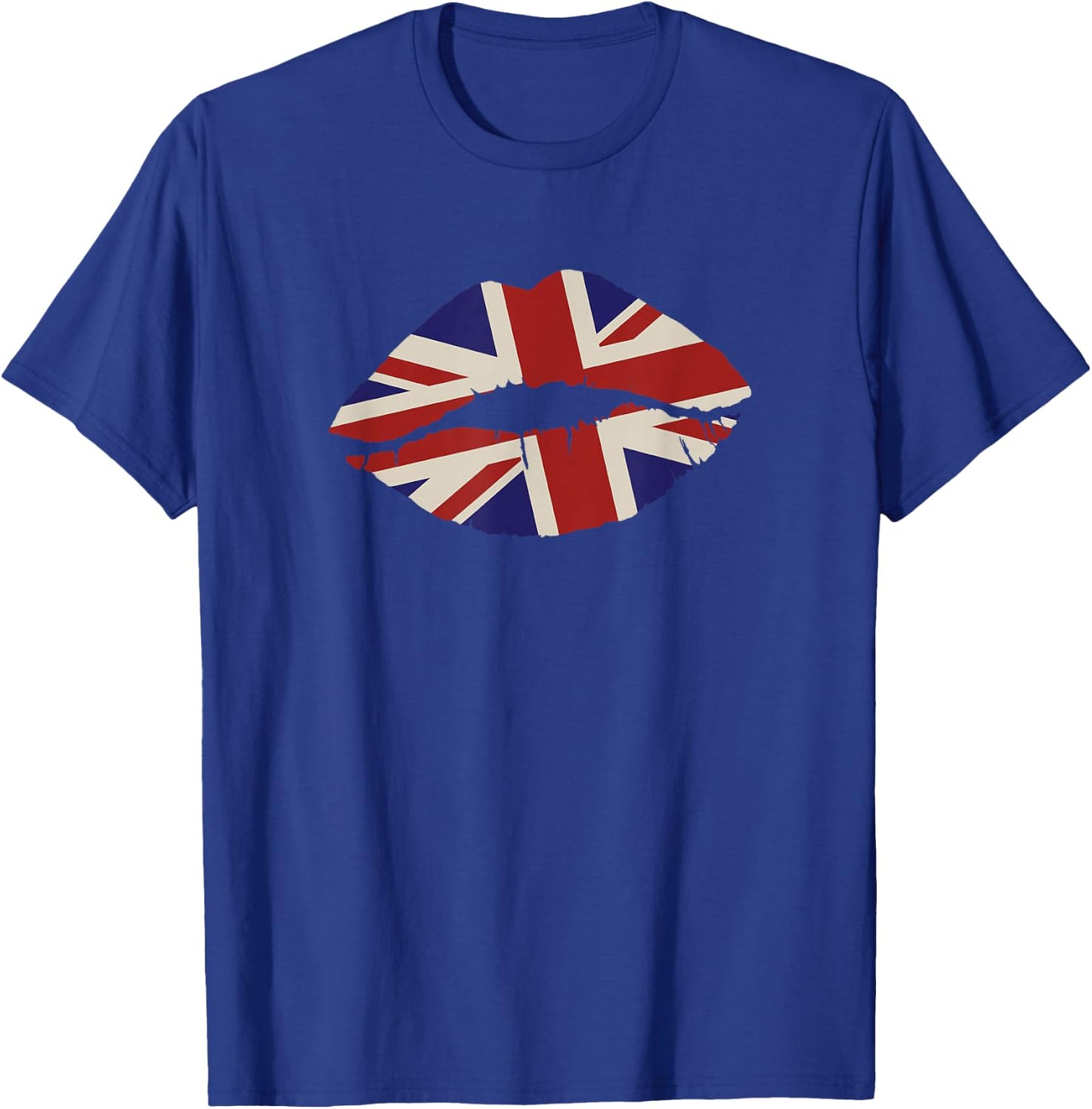 Union Jack Kissing Lips UK Flag Mouth United Kingdom T-Shirt - T-Shirt | Royal