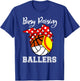 Busy Raising Ballers Softball Volleyball Basketball Mom T-Shirt - T-Shirt | Royal