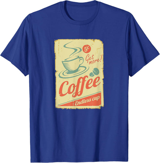 Retro Coffee Shirt Funny Vintage Retro Coffee Gift T-Shirt - T-Shirt | Royal