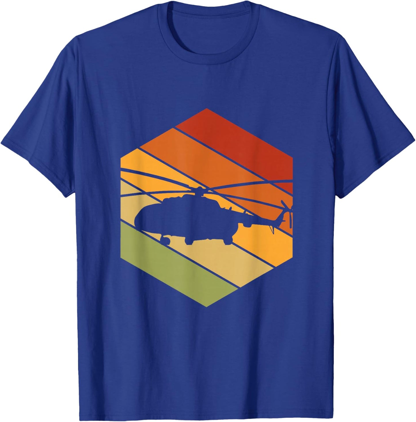Vintage Helicopter Pilot - Retro Mil Mi-8 Helicopter T-Shirt - T-Shirt | Royal
