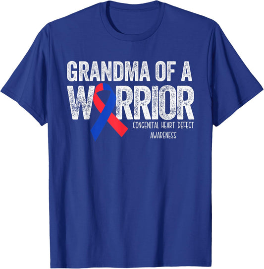 Grandma of a Warrior CHD Congenital Heart Defect Month T-Shirt - T-Shirt | Royal
