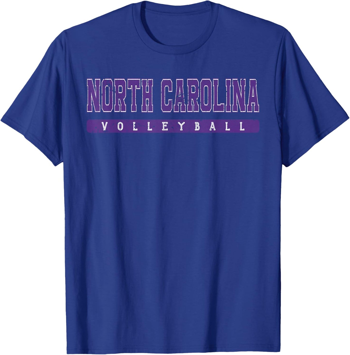 North Carolina Volleyball Purple Vintage Text T-Shirt - T-Shirt | Royal
