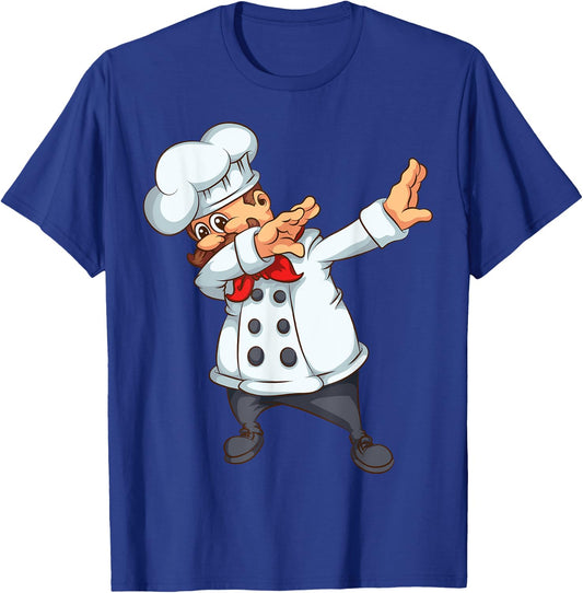 Cute Dabbing Chef | Funny Dab Dance Pastry Cook Food Gift T-Shirt - T-Shirt | Royal