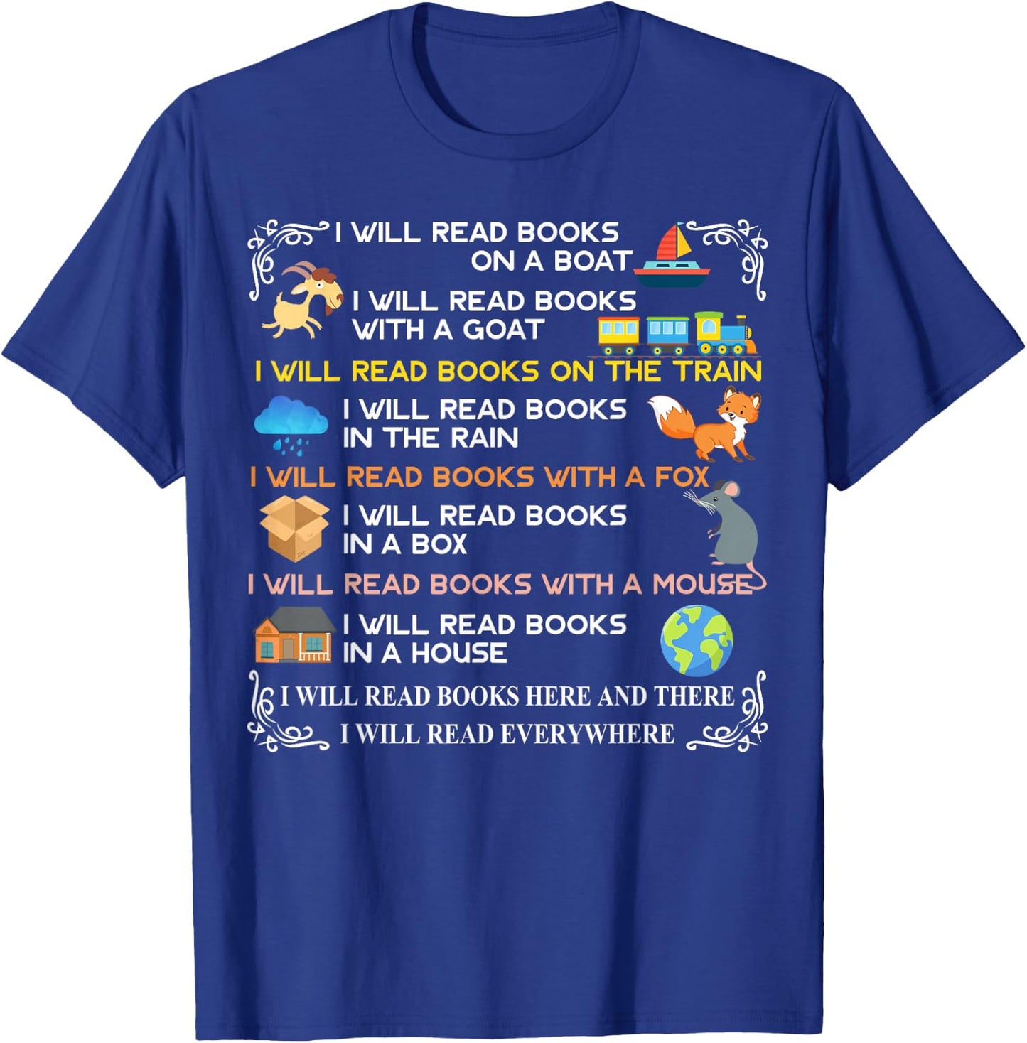 I will read books on a boat & everywhere reading T-Shirt - T-Shirt | Royal