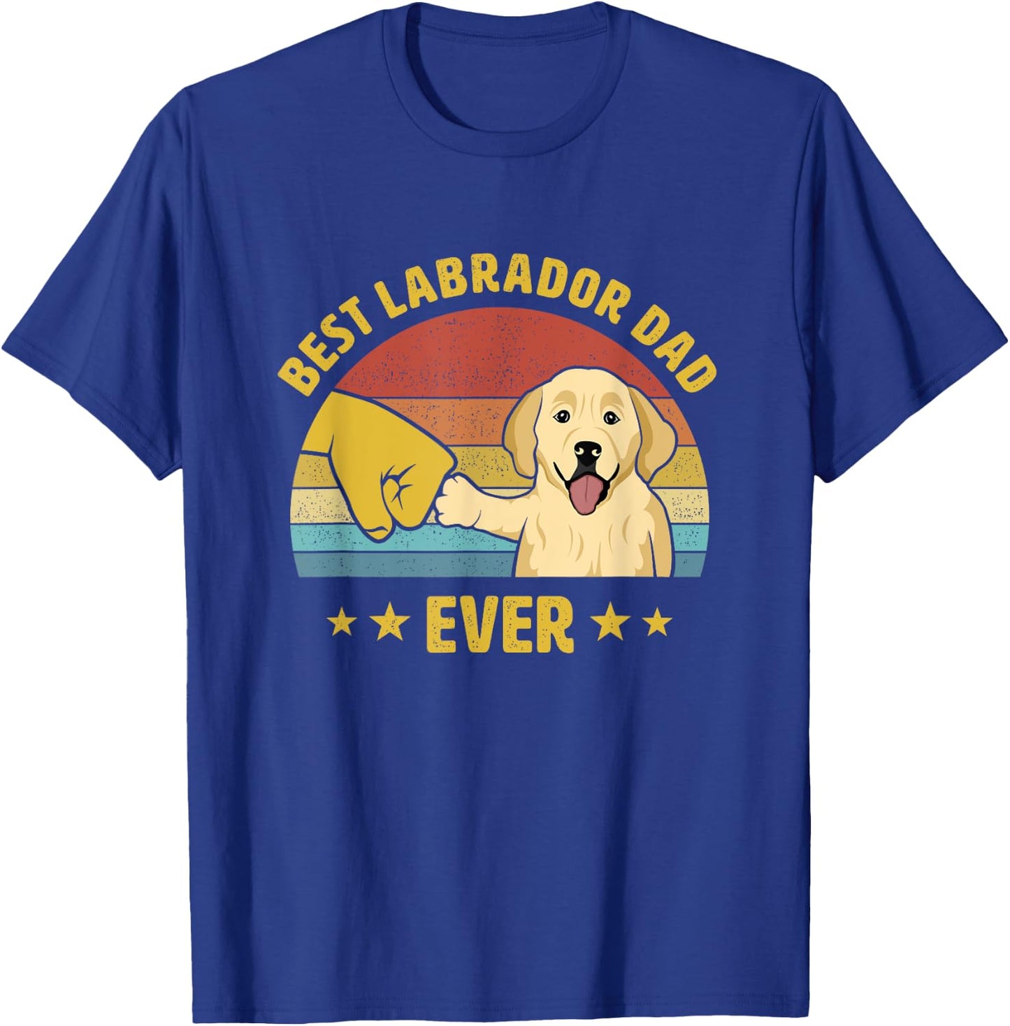 Best Labrador Retriever Dad Ever Vintage Lab Dad Design T-Shirt - T-Shirt | Royal