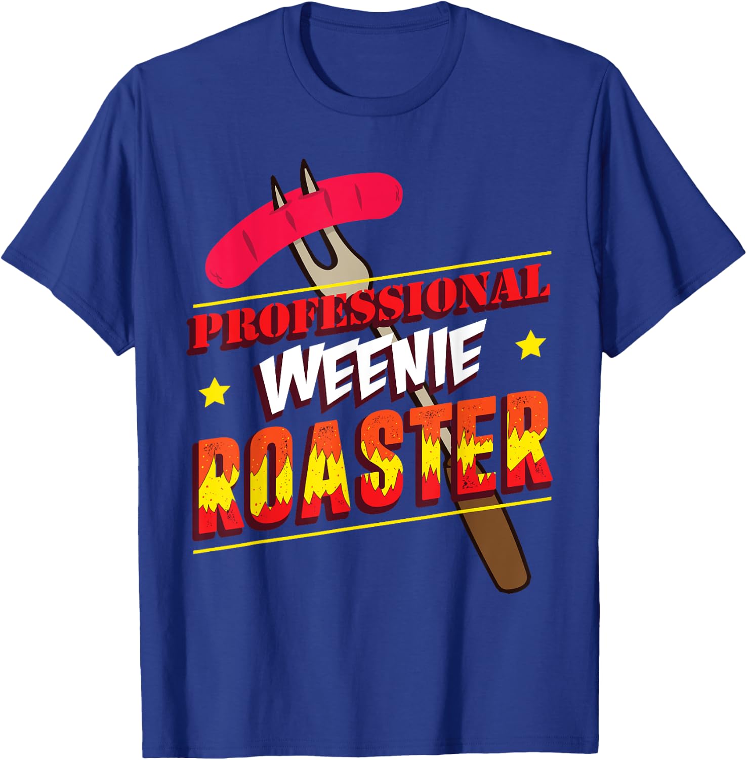 Funny Hotdog Barbecue - Grillmeister Weenie Roaster Men Women T-Shirt - T-Shirt | Royal