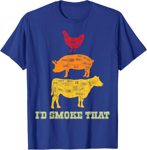 Id Smoke That - Barbecue - BBQ T-Shirt - T-Shirt | Royal