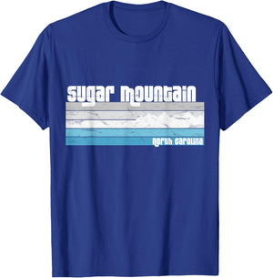 Sugar Mountain NC - North Carolina Retro Skiing Snowboarding T-Shirt - T-Shirt | Royal
