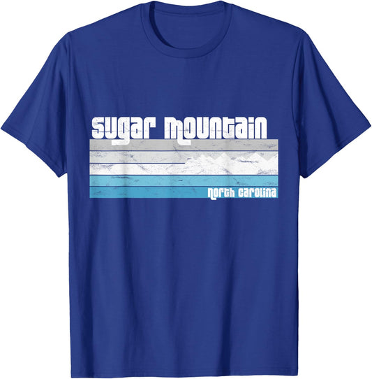 Sugar Mountain NC - North Carolina Retro Skiing Snowboarding T-Shirt - T-Shirt | Royal