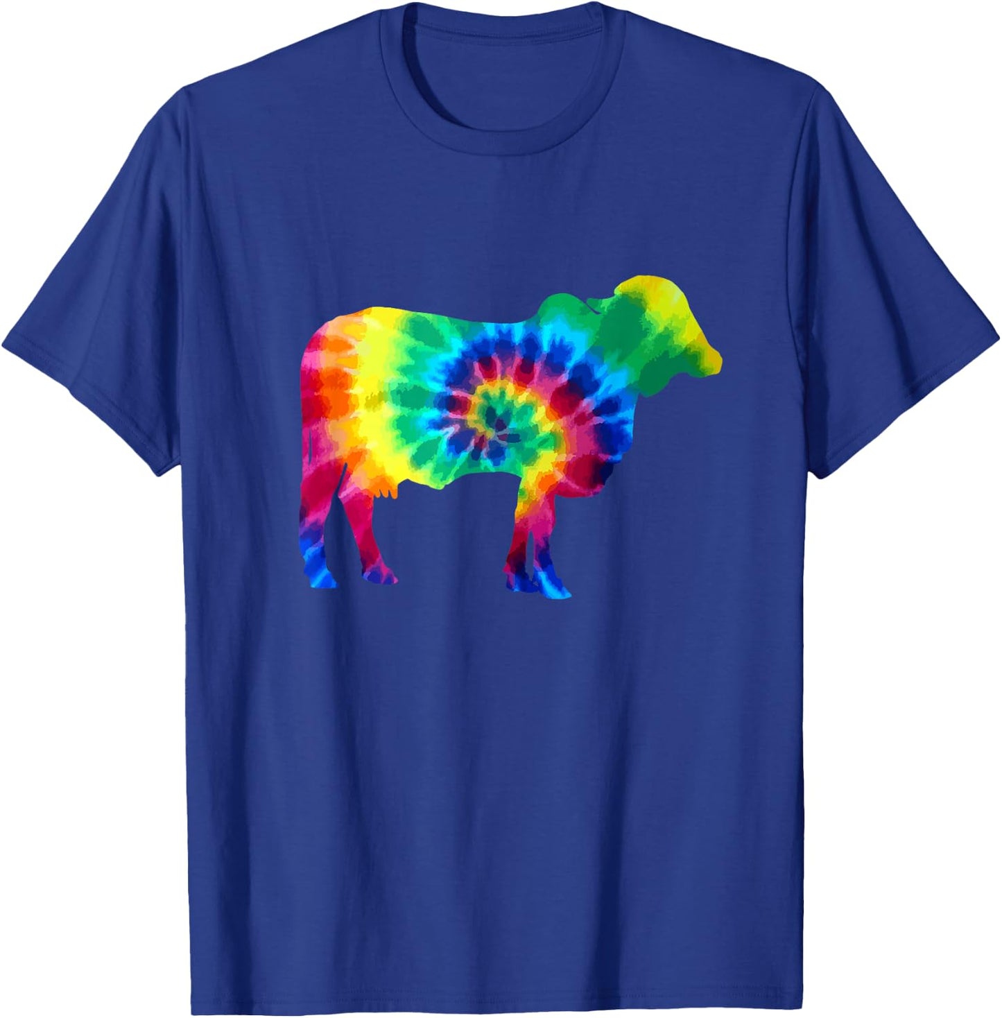Cow Tie Dye Vintage Hippie Farm Animal Farmer Cow Lover T-Shirt - T-Shirt | Royal