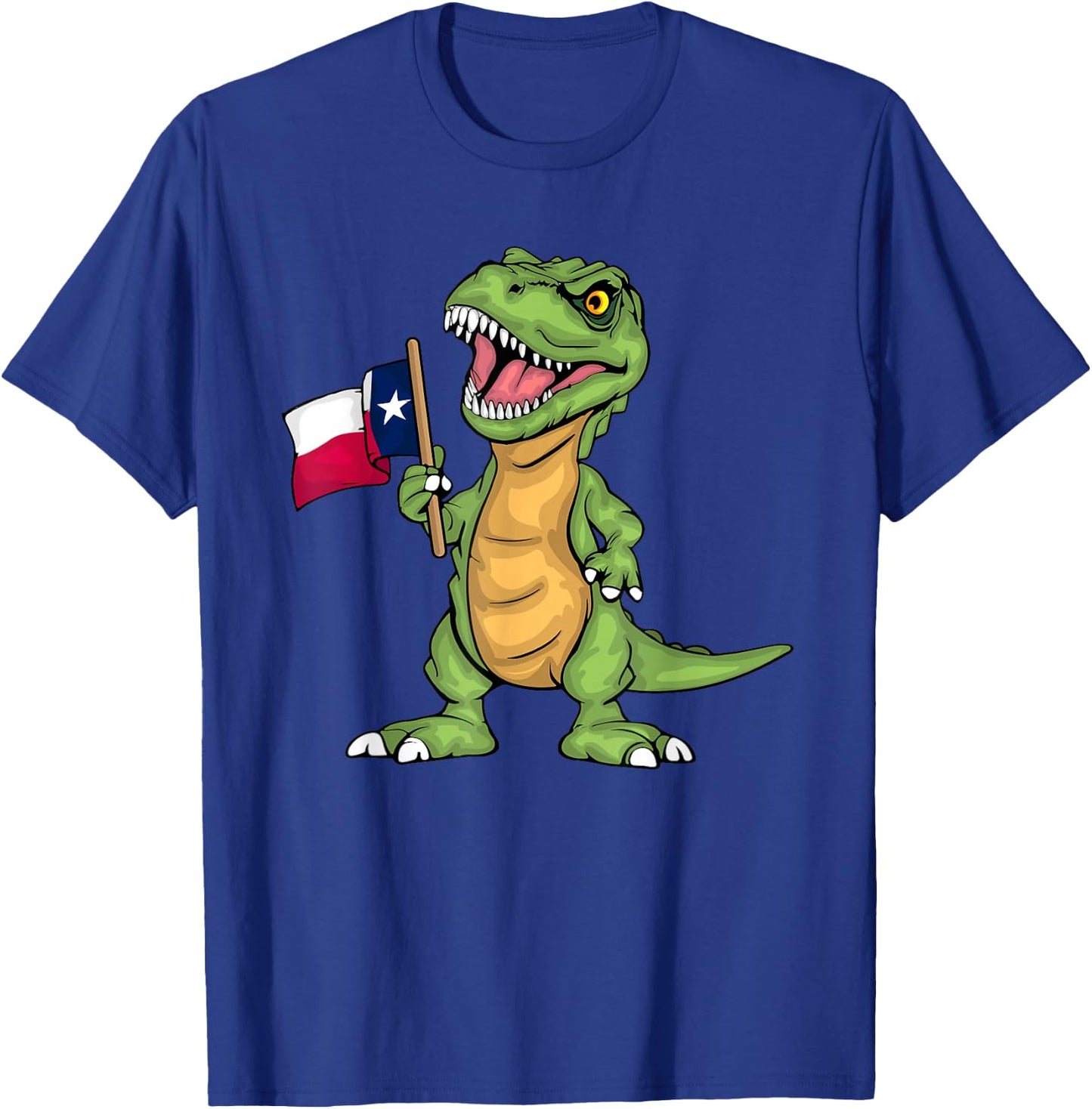 Texas Lover Kids Dinosaur Lover USA Texas Flag T-Shirt - T-Shirt | Royal