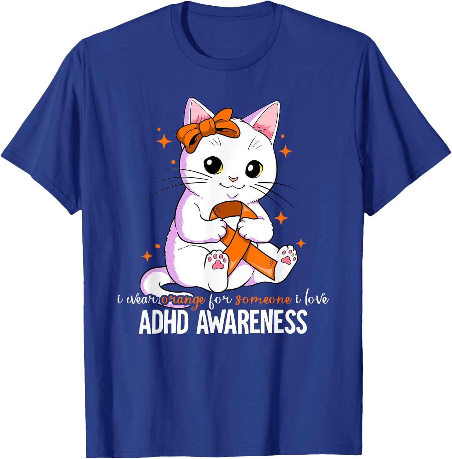ADHD Gift ADHD Awareness -Kids Black Cotton Blend Small T-Shirt - T-Shirt | Royal