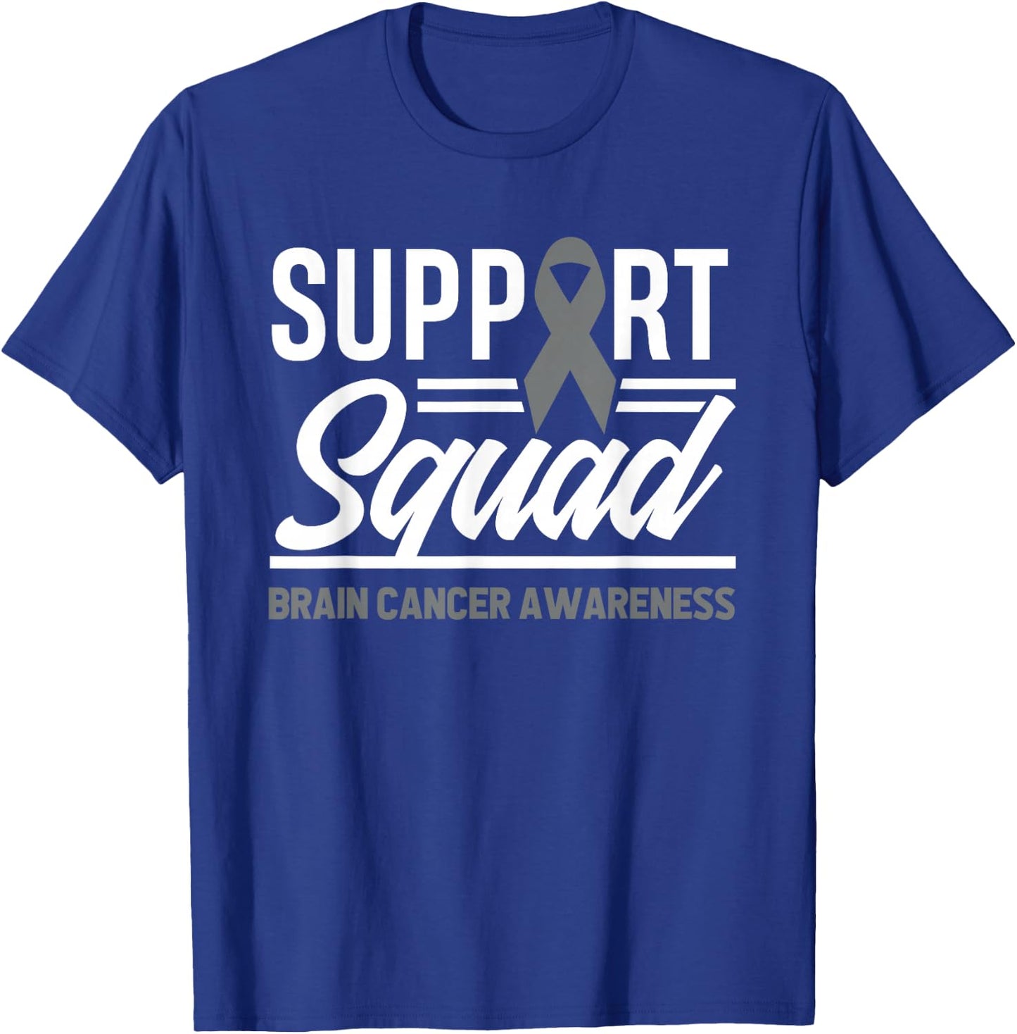 Support Squad Brain Tumor Support Brain Cancer Awareness T-Shirt - T-Shirt | Royal