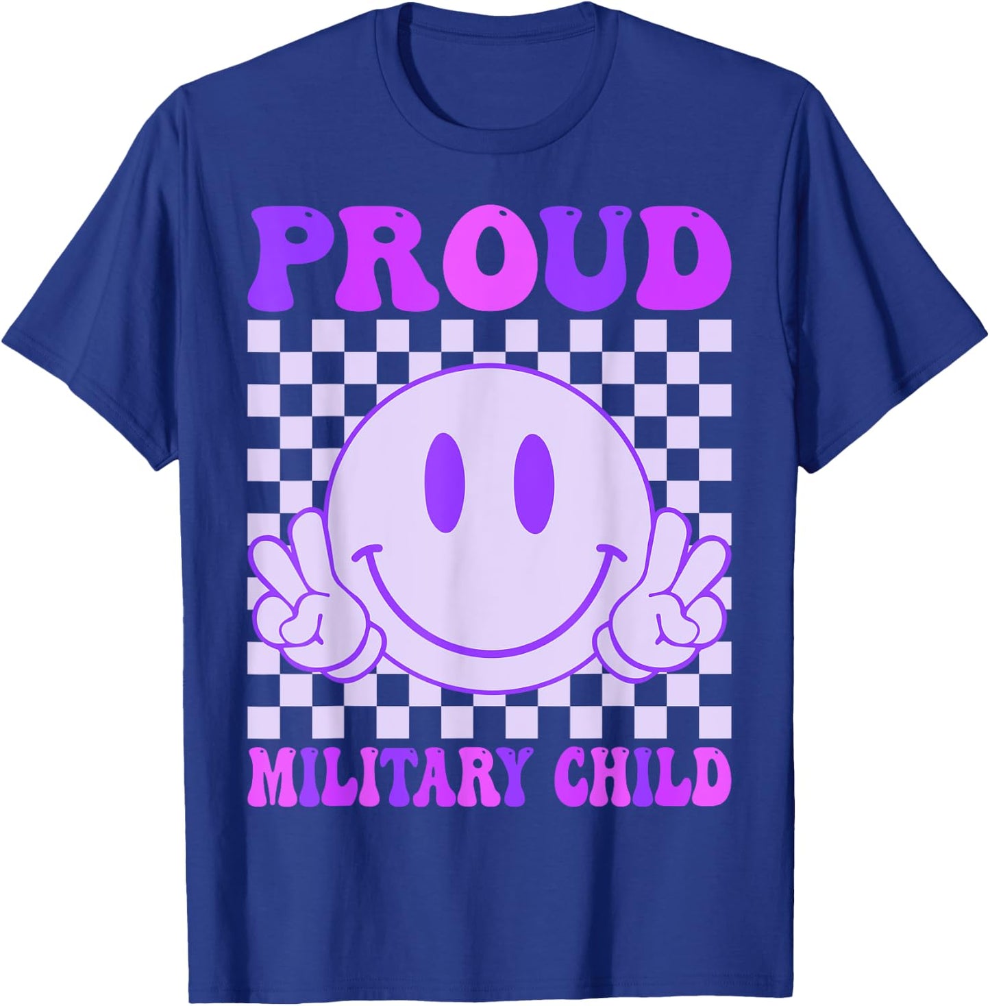 Proud Military Child Purple Up For Military Kids T-Shirt - T-Shirt | Royal
