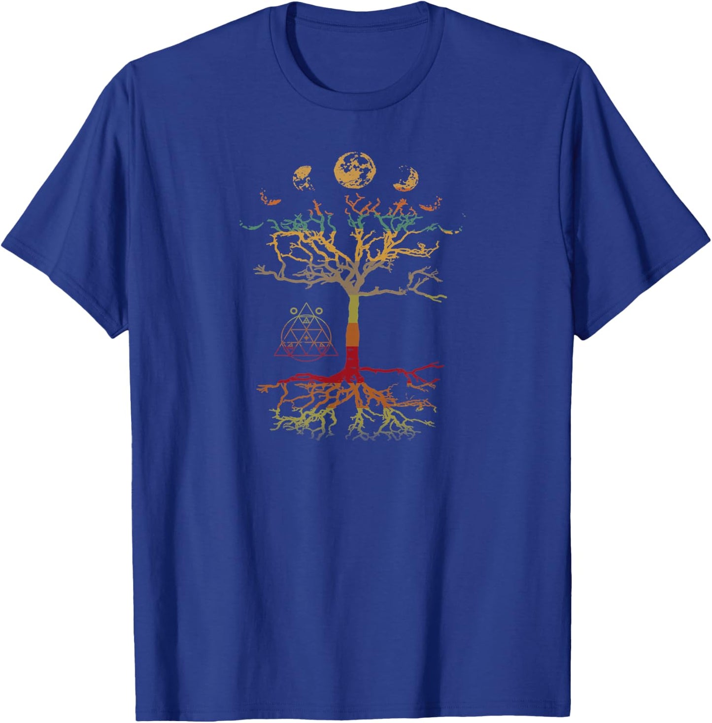 Phases of the Moon Tree of Life Retro Hippie T-Shirt - T-Shirt | Royal