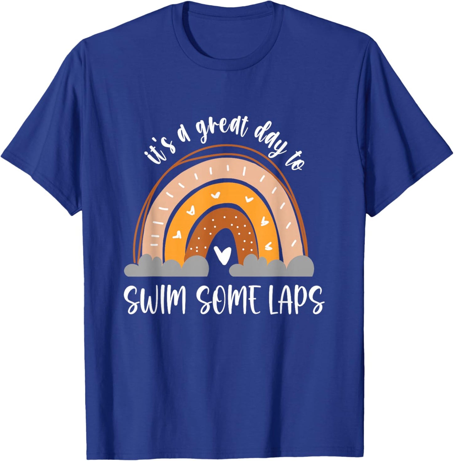 Swim some laps swimmer Boho Kids Heart Rainbow T-Shirt - T-Shirt | Royal