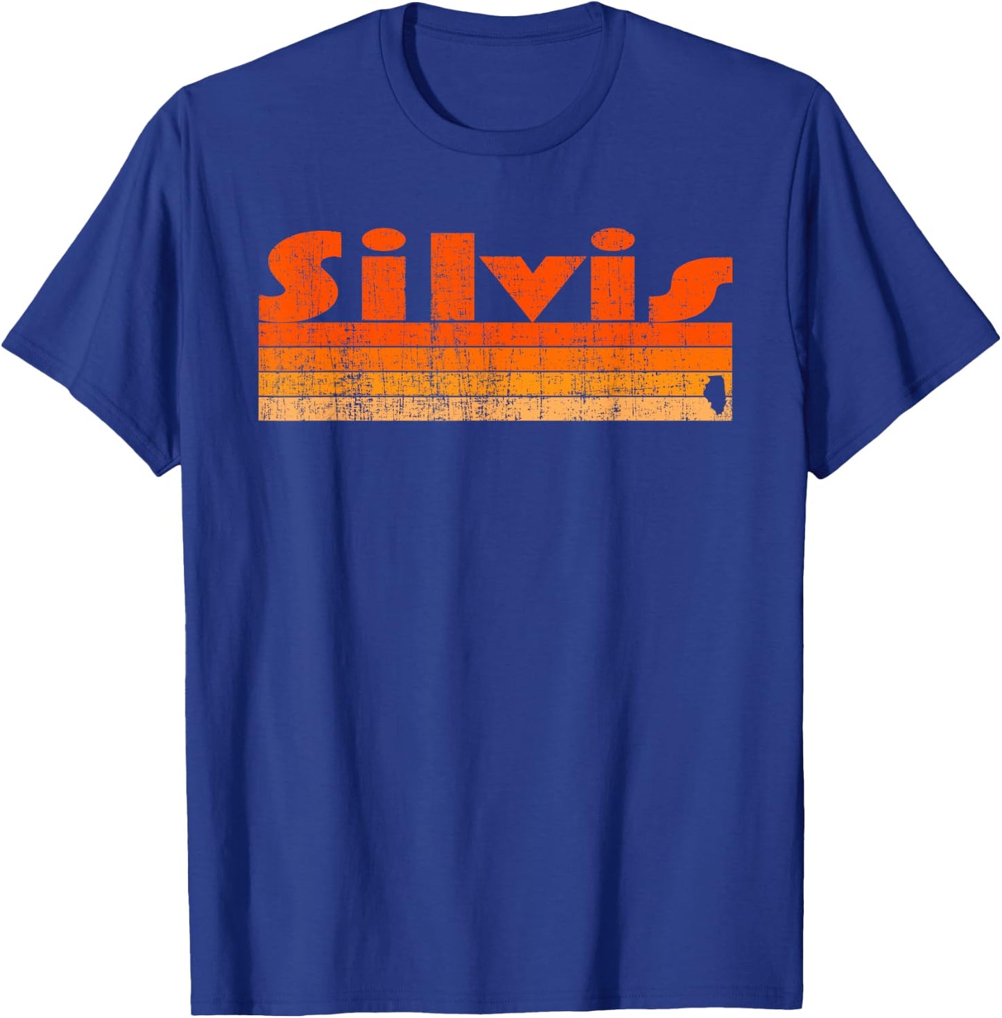 Silvis, Illinois Retro 80s Style T-Shirt - T-Shirt | Royal