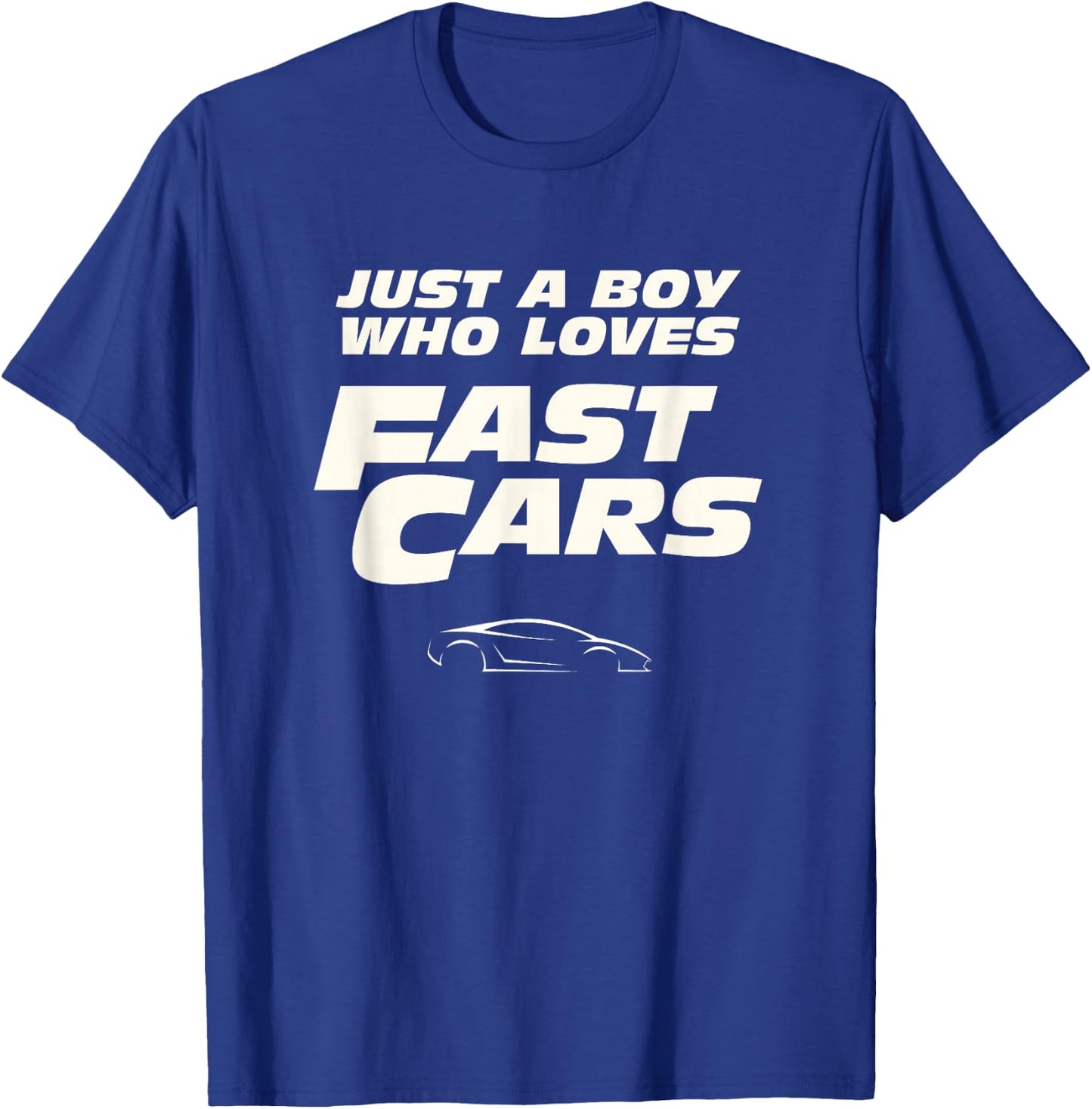 Fast Car Just A Boy Who Loves Fast Cars Funny Gift T-Shirt - T-Shirt | Royal