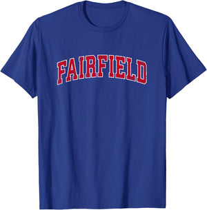 Fairfield Connecticut CT Vintage Sports Design Red Design T-Shirt - T-Shirt | Royal