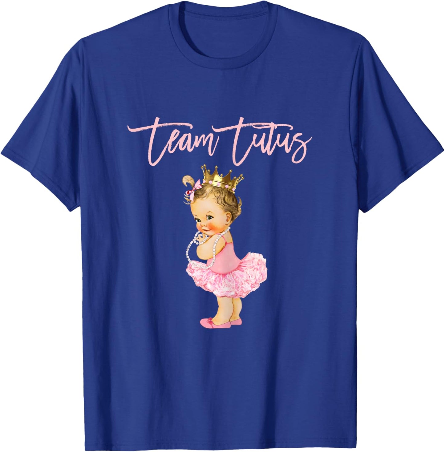 Team Tutus Girl Gender Reveal Group Baby Shower Touchdown T-Shirt - T-Shirt | Royal