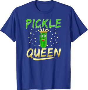 Pickle Queen Funny Pickle Enthusiast Cucumber T-Shirt - T-Shirt | Royal