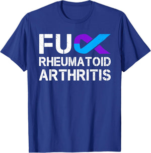 Fuck FU Rheumatoid Arthritis Awareness Month Ribbon Warrior T-Shirt - T-Shirt | Royal