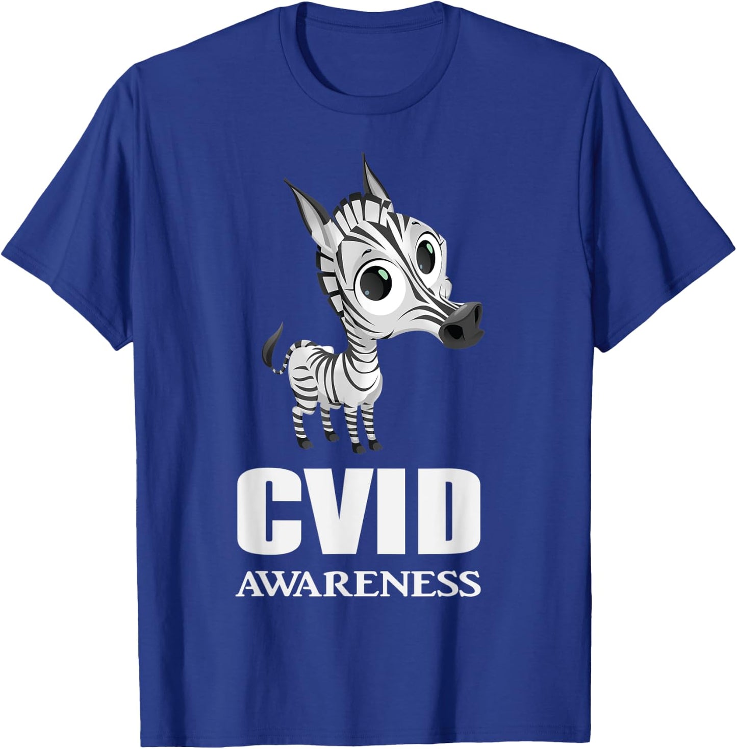 CVID Awareness Ribbon Common Variable Immunodeficiency Zebra T-Shirt - T-Shirt | Royal