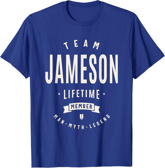 Team Jameson Lifetime Member Funny Name Jameson T-Shirt - T-Shirt | Royal