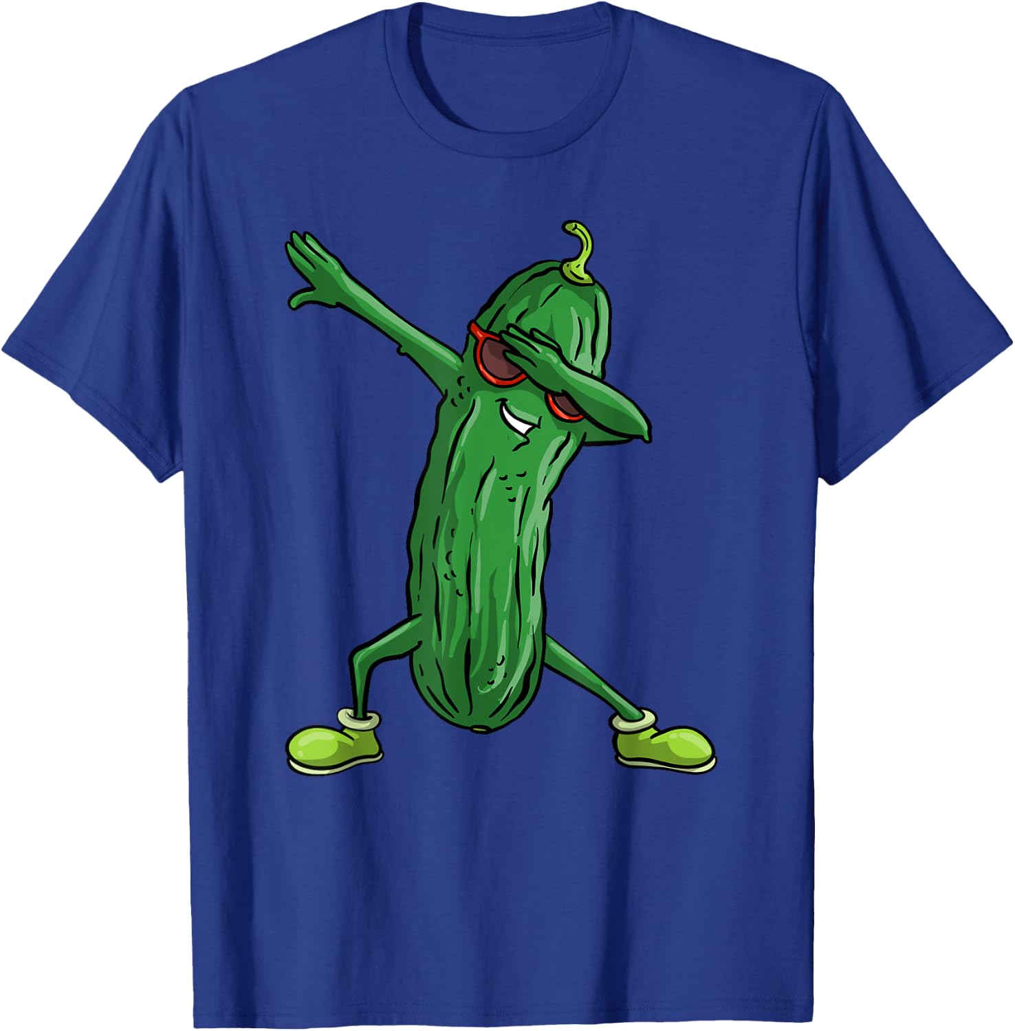 Funny Dabbing Pickle Gift | Cute Dancing Cucumber Men Women T-Shirt - T-Shirt | Royal