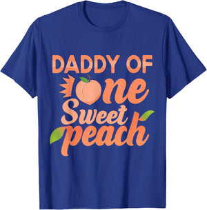 Daddy First Birthday One Sweet Peach Bday Family Matching T-Shirt - T-Shirt | Royal