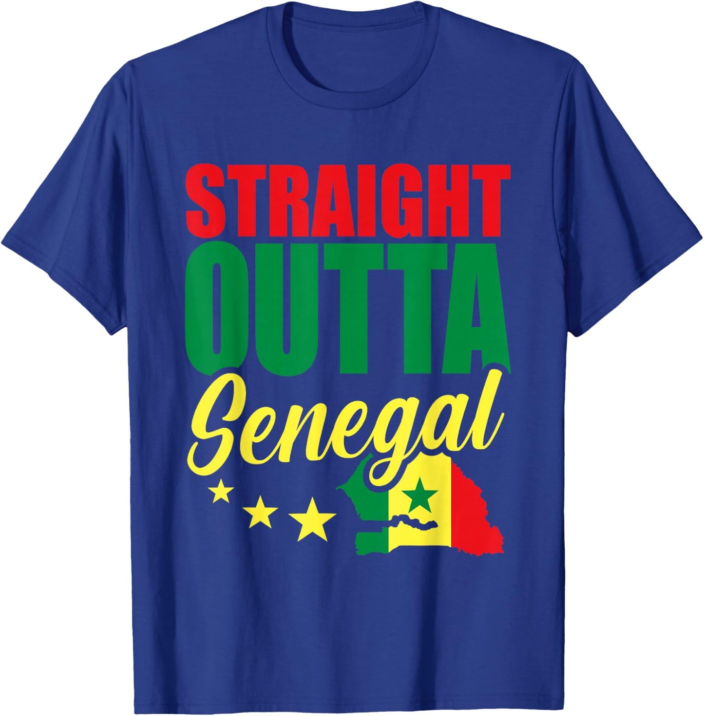 Funny Senegal Flag Shirt Roots From Usa Senegal T-Shirt - T-Shirt | Royal
